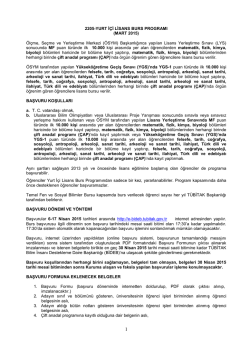 2015 yılı &Ccedil;ift Anadal Programı ilanı i&ccedil;in tıklayınız.