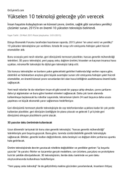 Y&uuml;kselen 10 teknoloji geleceğe y&ouml;n verecek