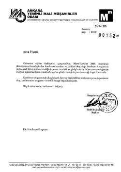Mart-Haziran 2015 d&ouml;nemi Konferans Programı hk