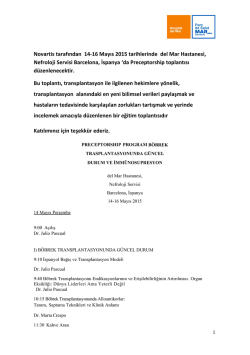 Preceptorship Program B&ouml;brek Transplantasyonunda
