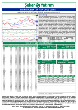 Teknik B&uuml;lten 27 Mart 2015 Cuma