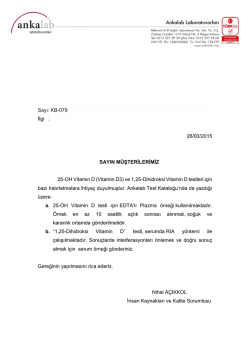 KB-079 D Vitaminleri Duyurusu