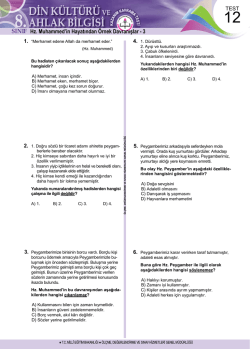 Hz. Muhammed`in Hayatından &Ouml;rnek Davranışlar