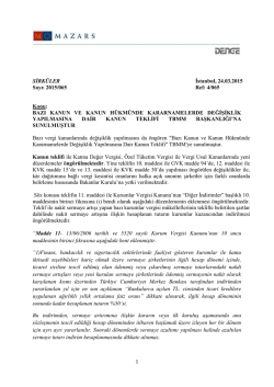 Bazı Kanun Ve Kanun H&uuml;km&uuml;nde