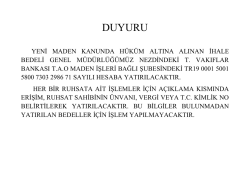 İhale Bedeli Hakkında - Maden İşleri Genel M&uuml;d&uuml;rl&uuml;ğ&uuml;