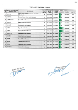 Ek-1 Toplantı Katılım Listesi