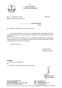 Risk Değerlendirme Rehberi - Uşak Milli Egitim M&uuml;d&uuml;rl&uuml;ğ&uuml;