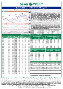 26/03/2015 - Şeker Yatırım
