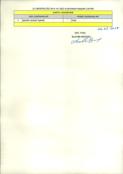iş&ccedil;i alım sınavı başarı listesi26.03.2015