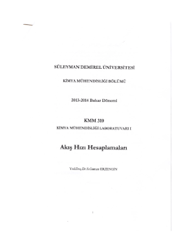 Akış Hızı Hesaplamaları - Süleyman Demirel Üniversitesi