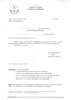Manisa İl MİLLİ Eğitim M&uuml;d&uuml;rl&uuml;ğ&uuml;n&uuml;n Sahte Diploma Konumu 24.03