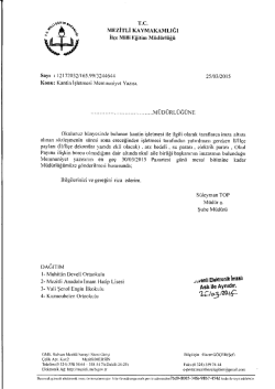 İl&ccedil;e Milli Eğitim M&uuml;d&uuml;rl&uuml;ğ&uuml; Yazısı - mersin