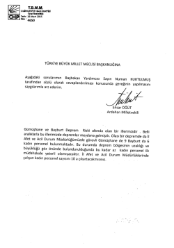 (HP Wfııßso TÜRKİYE BÜYÜK MİLLET MECLİSİ BAŞKANLIĞINA