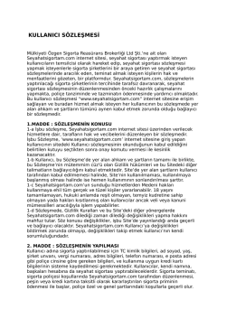 Kullanıcı S&ouml;zleşmesini