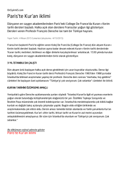 Paris`te Kur`an iklimi