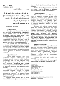 Ayıpları &Ouml;rtmek - Van İl M&uuml;ft&uuml;l&uuml;ğ&uuml;