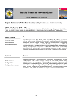 Sağlıklı Beslenme ve Geleneksel Gıdalar (Healthy Nutrition and