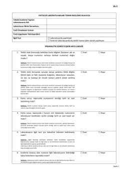 PATOLOJİ LABORATUVARLARI TEKNİK