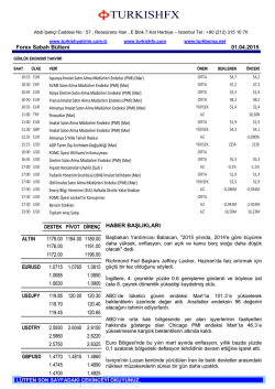 Forex Sabah B&uuml;lteni