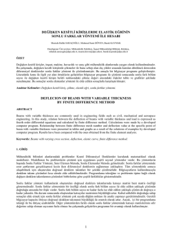 1 değişken kesitli kirişlerde elastik eğrinin sonlu