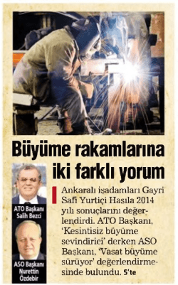 Büyüme rakamlarına t £ ı iki farklı yorum