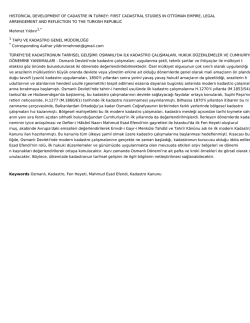 hıstorıcal development of cadastre ın turkey