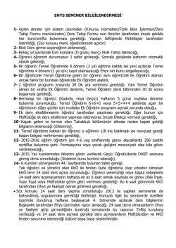 01 Nisan 2015 EHYS seminer bilgilendirme toplantısı.