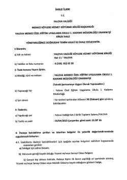 K&ouml;ylere Hizmet G&ouml;t&uuml;rme Birliği İhale İlanı