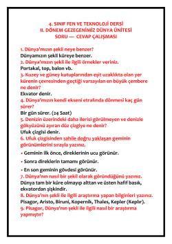gezegenimiz d&uuml;nya soru cevap