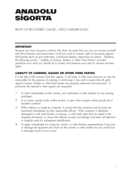 RIGHT OF RECOVERIES CLAUSE / R&Uuml;CU