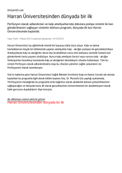 Harran &Uuml;niversitesi nden d&uuml;nyada bir ilk