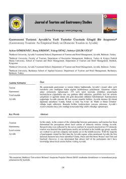 Gastronomi Turizmi: Ayvalık`ta Yerli Turistler &Uuml;zerinde G&ouml;rg&uuml;l Bir