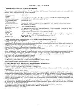 STOK TONER SATIN ALINACAKTIR. T. Denizcilik İşletmeleri A.Ş