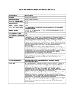 brıef ınformatıon about the theses/projects