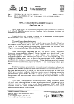 2010/6 SAYILI TEBLİĞ`E AİT UYG.VE ESASLARINDA DEĞİŞİKLİK HK.