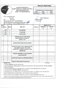 Teknik Şartname - Afşin-Elbistan A Termik Santrali