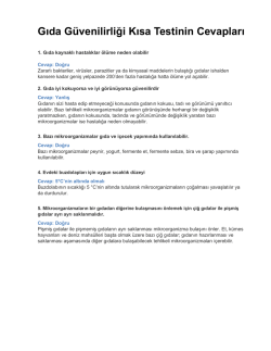 Gıda G&uuml;venilirliği Kısa Testinin Cevapları