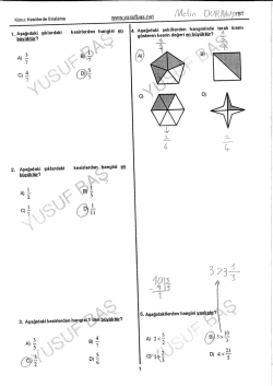 Kesirlerde Sıralama Testinin &Ccedil;&ouml;z&uuml;m&uuml;