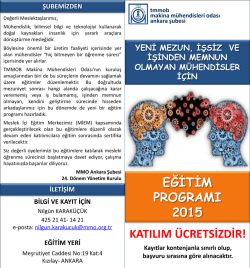 Eğitim konularını ve takvimini ekte yer alan broş&uuml;rden