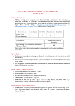 2015-2016 Akademik Yılı Mevlana Değişim Programı Başvuru İlanı