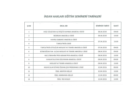 İNSAN HAKLARI EĞİTİM sEMİNERi TARİHLERİ