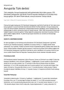 Avrupa`da T&uuml;rk derbisi
