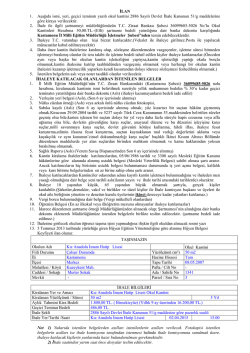 İLAN 1. Aşağıda ismi, yeri, geçici teminatı yazılı okul kantini 2886