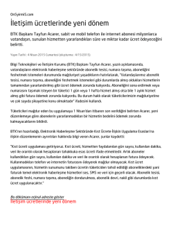 İletişim &uuml;cretlerinde yeni d&ouml;nem