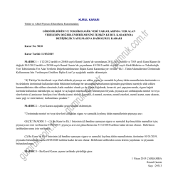 GİRDİ BİLDİRİM VE TOKSİKOLOJİK VERİ