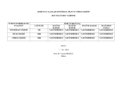 korunan alanlar fotoğraf, film ve video &ccedil;ekimi 2015 yılı &uuml;cret tarifesi