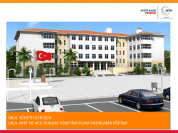 Okul Afet ve Acil Durum Planları Eğitim Sunumu ve Ekleri