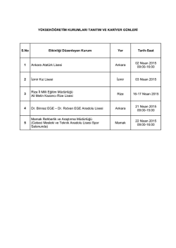 Y&uuml;ksek&ouml;ğretim Kurumları Tanıtım ve Kariyer G&uuml;nleri