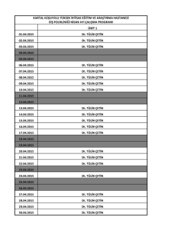 &Uuml;NİT 1 01.04.2015 Dt. T&Uuml;LİN &Ccedil;ETİN 02.04.2015 Dt. T&Uuml;LİN &Ccedil;ETİN