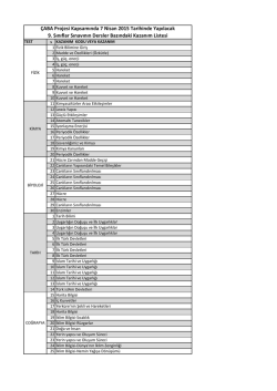 ÇABA Projesi Kapsamında 7 Nisan 2015 Tarihinde Yapılacak 9